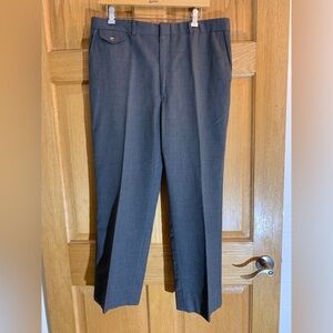 Vintage Bloomingdale's Wool Dress Pants Flat Front Wool Gray 5 Pocket Mens 36X27
